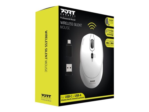 PORT DESIGNS Mouse Office Pro Silent Wireless – White