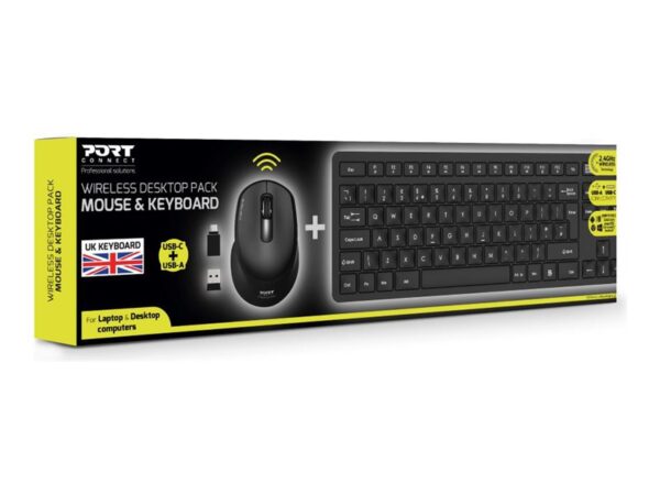PORT DESIGNS Pack Keyboard + Mouse Medium Wireless – UK