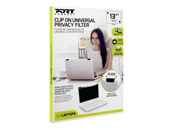 PORT DESIGNS privacy filter 2D 13.3p 16/9 CLIP ON