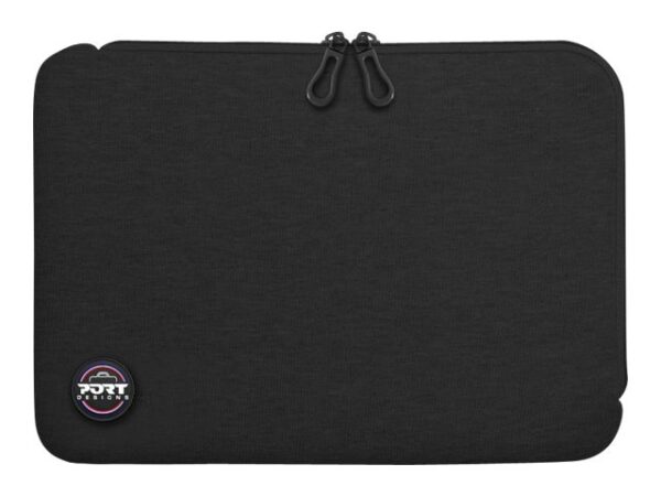 PORT DESIGNS Trendy Cotton Neoprene Laptop Sleeve 11p-12p L-shaped opening for easy access Stretchy cotton neoprene material Black