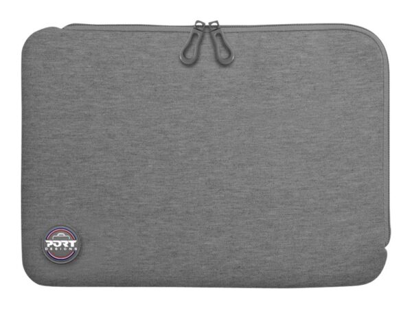 PORT DESIGNS Trendy Cotton Neoprene Laptop Sleeve 15.6p L-shaped opening for easy access Stretchy cotton neoprene material Grey