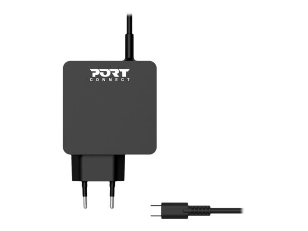 PORT DESIGNS Type C Universal Power Adapter 65W For Macbooks Notebooks Tablets Smartphones Up To 65W Type C Connector