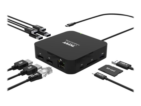 PORT DESIGNS USB Type C Travel Docking Station 2x4K Dual video display up to 4K 2x Display Port Charges laptops up to 85W