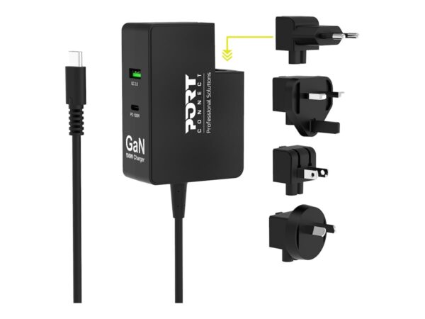 PORT DESIGNS Wall Charger Type C Pd 100W Gan – Universal Travel Plug
