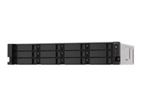 QNAP 12-bay Rackmount NAS AMD Ryzen V1000 series V1500B 4C/8T 2.2GHz 8Go DDR4 RAM 2×2.5GbE LAN optional 10GbE & M.2 NVMe/SATA
