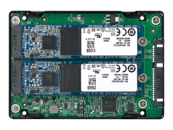 QNAP 2.5p SATA to dual M.2 2280 SATA drive adapter hardware RAID 0/1 JBOD Individual disk modes