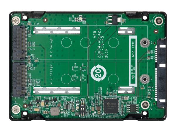 QNAP 2.5p SATA to dual M.2 2280 SATA drive adapter hardware RAID 0/1 JBOD Individual disk modes