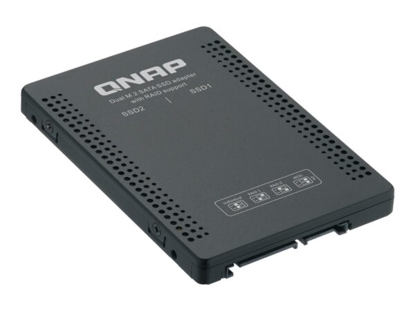 QNAP 2.5p SATA to dual M.2 2280 SATA drive adapter hardware RAID 0/1 JBOD Individual disk modes
