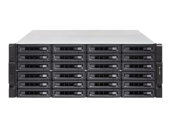 QNAP 24-Bay 4U Rackmount NAS Intel Xeon E-2236 6 cores/12 threads 3.4GHz processor 128Go ECC DDR4 24×2.5p/3.5p SATA