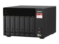 QNAP 6-bay NAS AMD Ryzen Embedded V1500B 2.2GHz 8Go 6xSATA 6Gb/s bays 2xM.2 NVMe PCIe Gen3 SSD slots 2×2.5GbE LAN optional 10GbE