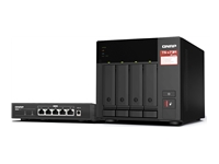 QNAP Bundle NAS TS-473A 4 baies AMD Ryzen Embedded V1500B 2.5G + Switch QSW-1105-ST 5 ports 2.5G