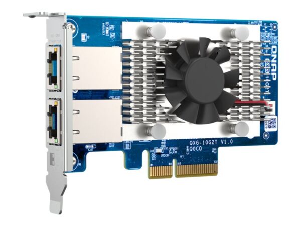 QNAP Dual-port BASET 10GbE network expansion card low-profile form factor PCIe Gen3 x4 Aquantia AQC107