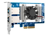QNAP Dual-port BASET 10GbE network expansion card low-profile form factor PCIe Gen3 x4 Aquantia AQC107
