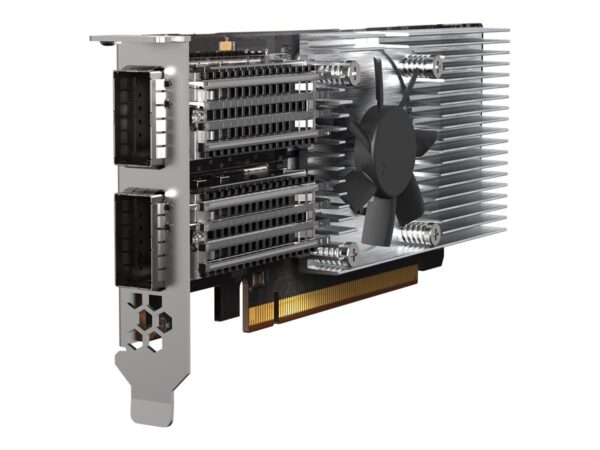 QNAP Dual-port QSFP28 100GbE network expansion card low-profile form factor PCIe Gen4 x16