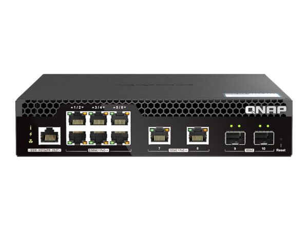 QNAP QSW-M2106P-2S2T 6 ports 2.5GbE RJ45 with PoE 802.3bt 90W