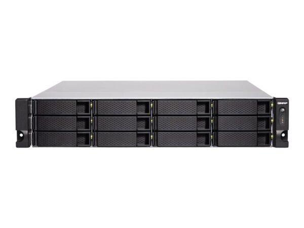QNAP TS-1283XU-RP-E2124-8G 12-Bay NAS E-2124 8Go DDR4 12×2.5p/3.5p SATA HDD/SSD 4 GigaLan 2x10GbE SFP