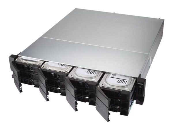 QNAP TS-1283XU-RP-E2124-8G 12-Bay NAS E-2124 8Go DDR4 12×2.5p/3.5p SATA HDD/SSD 4 GigaLan 2x10GbE SFP
