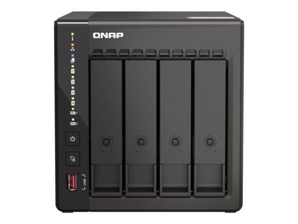 QNAP TS-453E-8G 4-bay desktop NAS Intel Celeron J6412 4C 2.0GHz burst 2.6GHz onboard 8Go RAM 2xHDMI 1.4b 2xM.2 2280 PCIe slots
