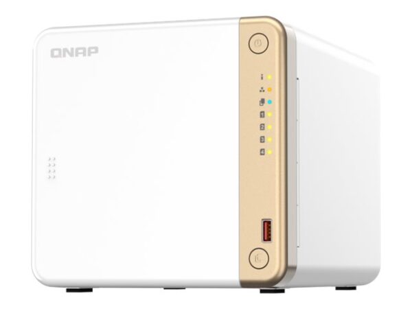 QNAP TS-462-4G 4-Bay desktop NAS Intel Celeron N4505 dual-core 4Go DDR4 onboard not expandable 4×3.5/2.5 SATA 6Go/s drive bays 2