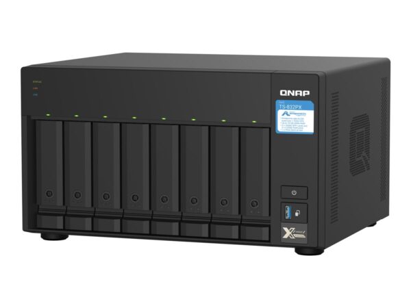 QNAP TS-832PX-4G 8-bay NAS server AL324 1.7GHz Quad Core 4Go DDR4 SODIMM Max. 16Go 2x10GbE SFP+ LAN + 2×2.5GbE