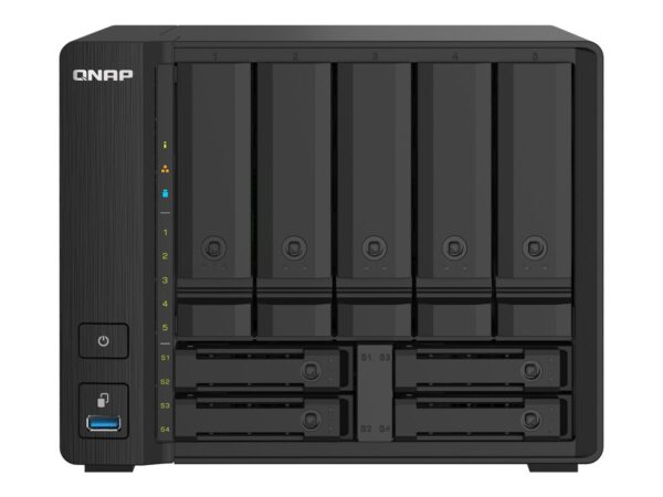 QNAP TS-932PX-4G 9-Bay NAS AL324 4Go DDR4 SODIMM 5×3.5p 4×2.5p drive slots 2x10GbE SFP+ LAN 2×2.5GbE LAN 3xUSB 3.2 Gen1