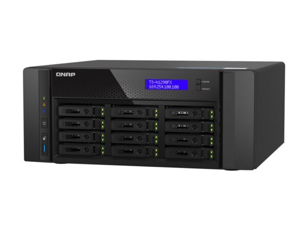 QNAP TS-h1290FX-7302P-128G 12 Bay U.2 NVMe PCIe Gen4 x4 all-flash desktop NAS AMD EPYC 16-core 7302P 128Go RDIMM ECC DDR4