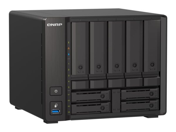 QNAP TS-H973AX-32G 9-bay NAS AMD Ryzen V1500B 32Go DDR4 SODIMM 5×2.5p/3.5p SATA 6Gbps + 2×2.5p U.2 NVMe PCIe Gen3 x4