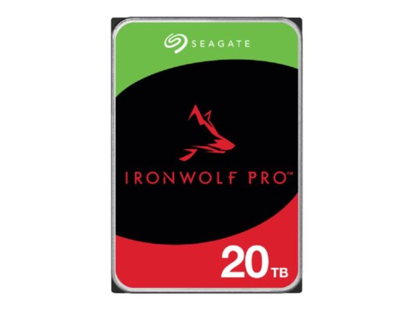 SEAGATE Ironwolf PRO Enterprise NAS HDD 20To 7200rpm 6Gb/s SATA 256Mo cache 8.9cm 3.5p 24×7 for NAS & RAID Rackmount systems BLK