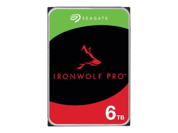 SEAGATE Ironwolf PRO Enterprise NAS HDD 6To 7200rpm 6Gb/s SATA 256Mo cache 8.9cm 3.5p 24×7 for NAS & RAID Rackmount systems BLK