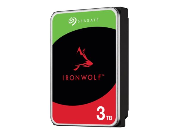 SEAGATE NAS HDD 3TB IronWolf 5400rpm 6Gb/s SATA 256MB cache 3.5inch 24×7 CMR for NAS and RAID rackmount systems BLK