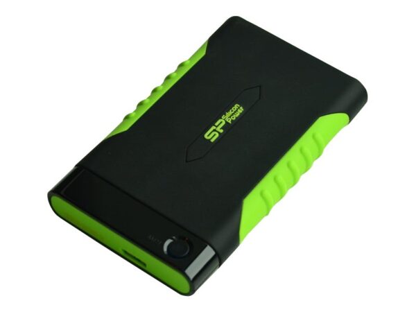 SILICON POWER External HDD Armor A15 1To 2.5p USB 3.2 Black & Green Anti-shock MIL-STD 810F Method 516.5 Procedure IV LED light
