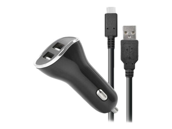 STEELPLAY Chargeur Voiture Aallume-Cigare 2 Ports USB SWITCH + Cable de Recharge 2m
