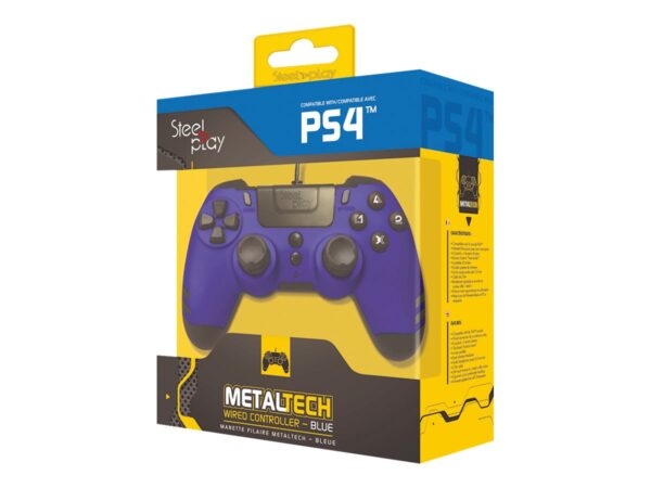 STEELPLAY Metaltech Manette Filaire Bleu Saphir PS4