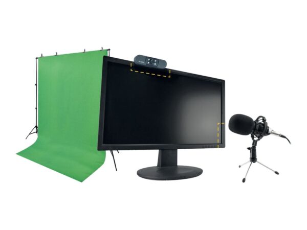 STEELPLAY Pro HD Streamers 4 en 1 Pack Micro+Wecam+Fond Vert+Trepieds x2
