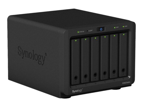SYNOLOGY DS620slim 6-Bay NAS-Case 2 cores 2Ghz 2Go DDR3 6×2.5p HDD/SSD 46.08To max 2xGbE LAN