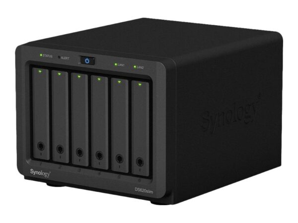 SYNOLOGY DS620slim 6-Bay NAS-Case 2 cores 2Ghz 2Go DDR3 6×2.5p HDD/SSD 46.08To max 2xGbE LAN