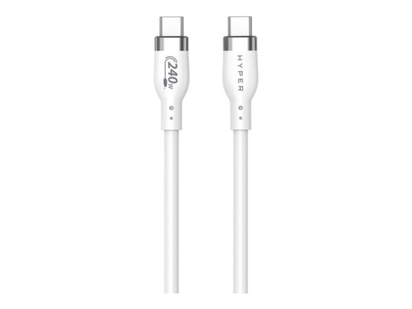 TARGUS HYPER 1M Silicone 240W USB-C Charging Cable – White