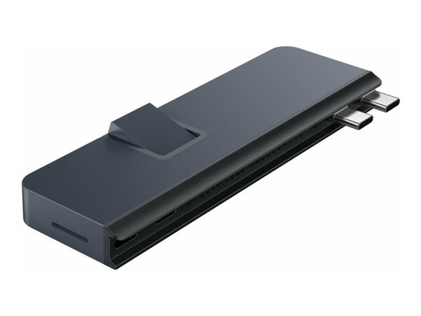 TARGUS HyperDrive Dual USB-C TB compatible 7-in-2 Hub w univ. USB-C ext adaptor – MN Blue – for all Apple MB