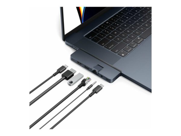 TARGUS HyperDrive Dual USB-C TB compatible 7-in-2 Hub w univ. USB-C ext adaptor – MN Blue – for all Apple MB