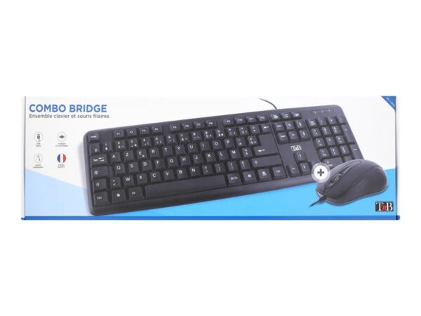 TNB BRIDGE – Wired mouse + keyboard AZERTY- black (FR)