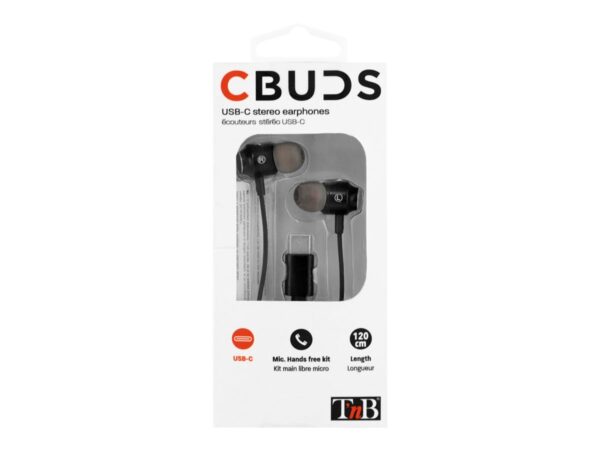 TNB C-BUDS – In ear digital Type C earphones – black