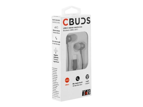 TNB C-BUDS – In ear digital Type C earphones – black