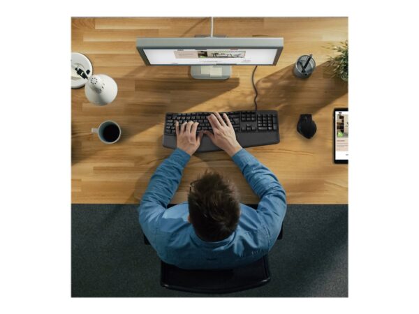 TNB Ergonomic Keyboard With Keypad Ergonomic Wave Form To Optimize Movement Relieves The Wrists