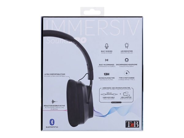 TNB IMMERSIVE – PRO Bluetooth headphone with active noise reduction – Black