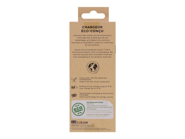 TNB USB Eco-friendly Wall Charger 2.4A Sand