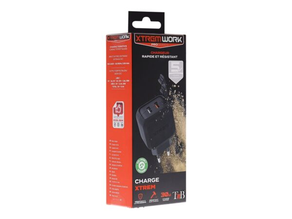 TNB XTREMWORK 30W Mains 2 USB Charger Black