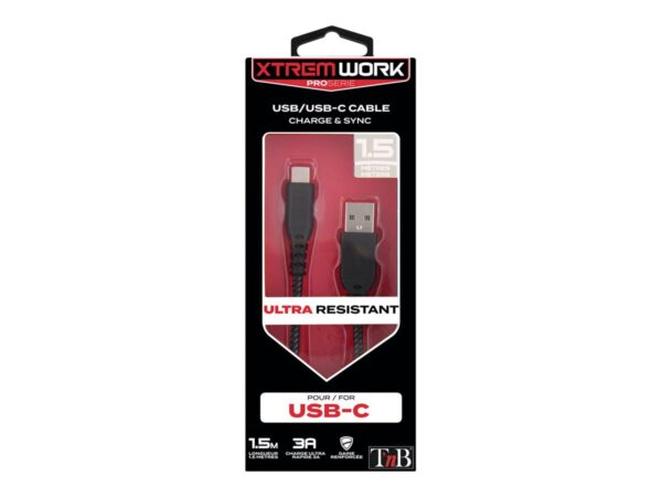 TNB XTREMWORK USB/USB-C 1.5m Cable Black/Grey
