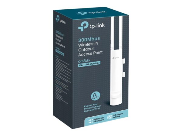 TP-LINK 300Mbps Wireless N Outdoor Access Point, Qualcomm, 300Mbps at 2.4GHz, 802.11b/g/n, 1 10/100Mbps LAN, Passive PoE Supported,