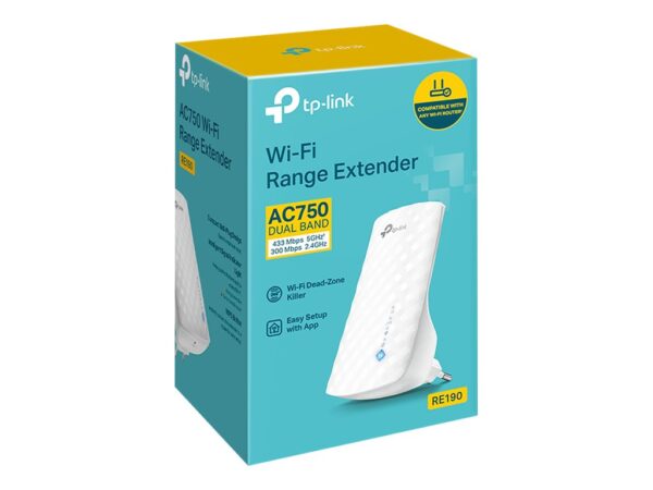 TP-LINK AC750 Wi-Fi Range Extender Wall Plugged 3 internal antennas 433Mbps at 5GHz + 300Mbps at 2.4GHz Range Extender mode WPS