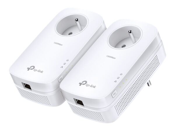 TP-LINK AV1200 Gigabit Passthrough Powerline  Starter Kit 1200Mbps Powerline Datarate  Line-Neutral/Line-Ground 2X2 MIMO1 Gigabit